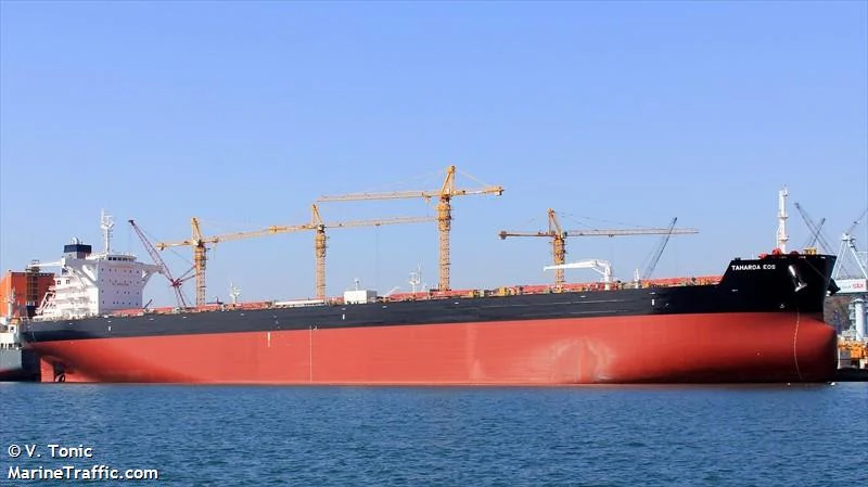 Large ship anchors in Tasman Bay for repairs