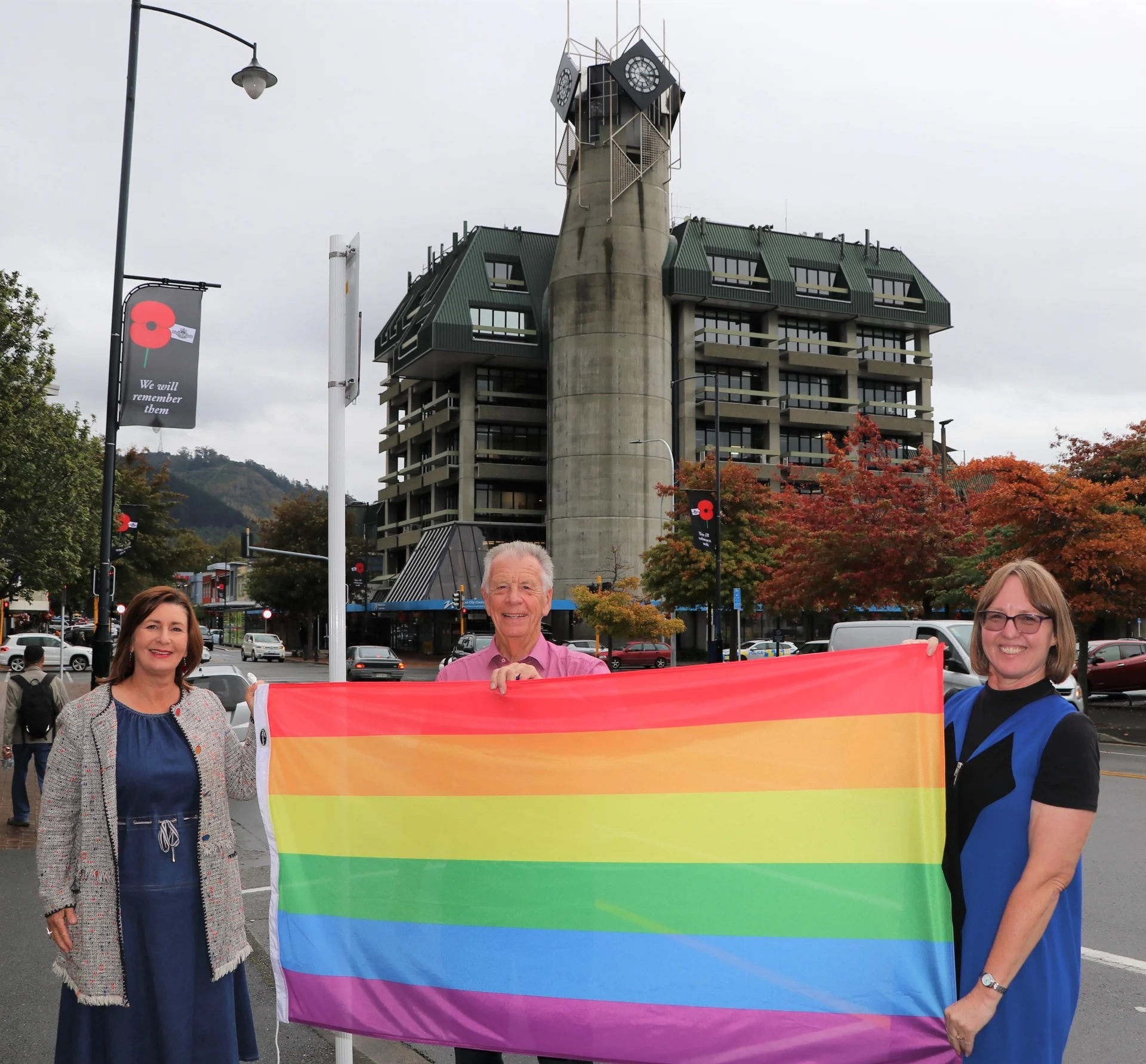 Pride flag raised at Civic House