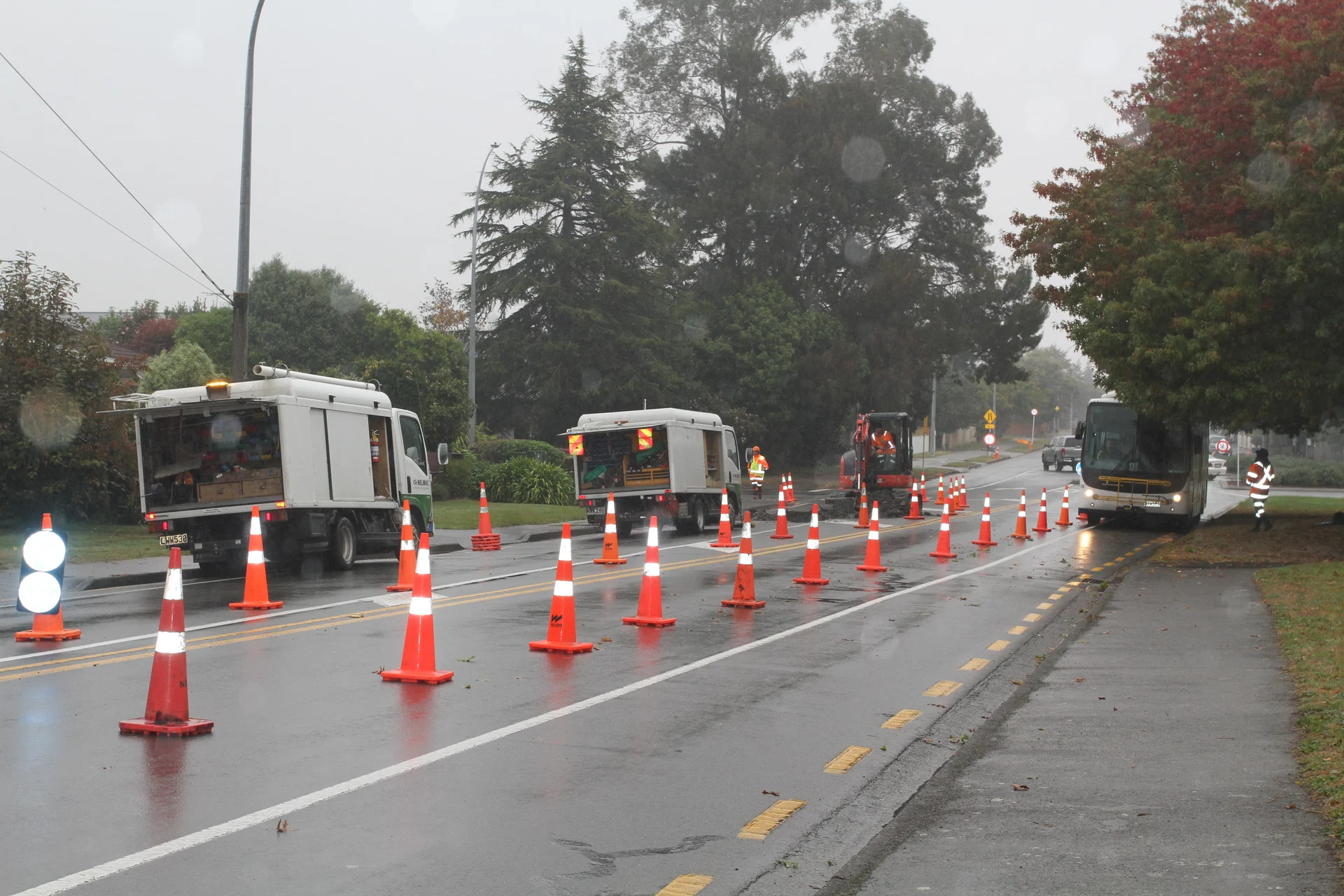 Burst water main closes road