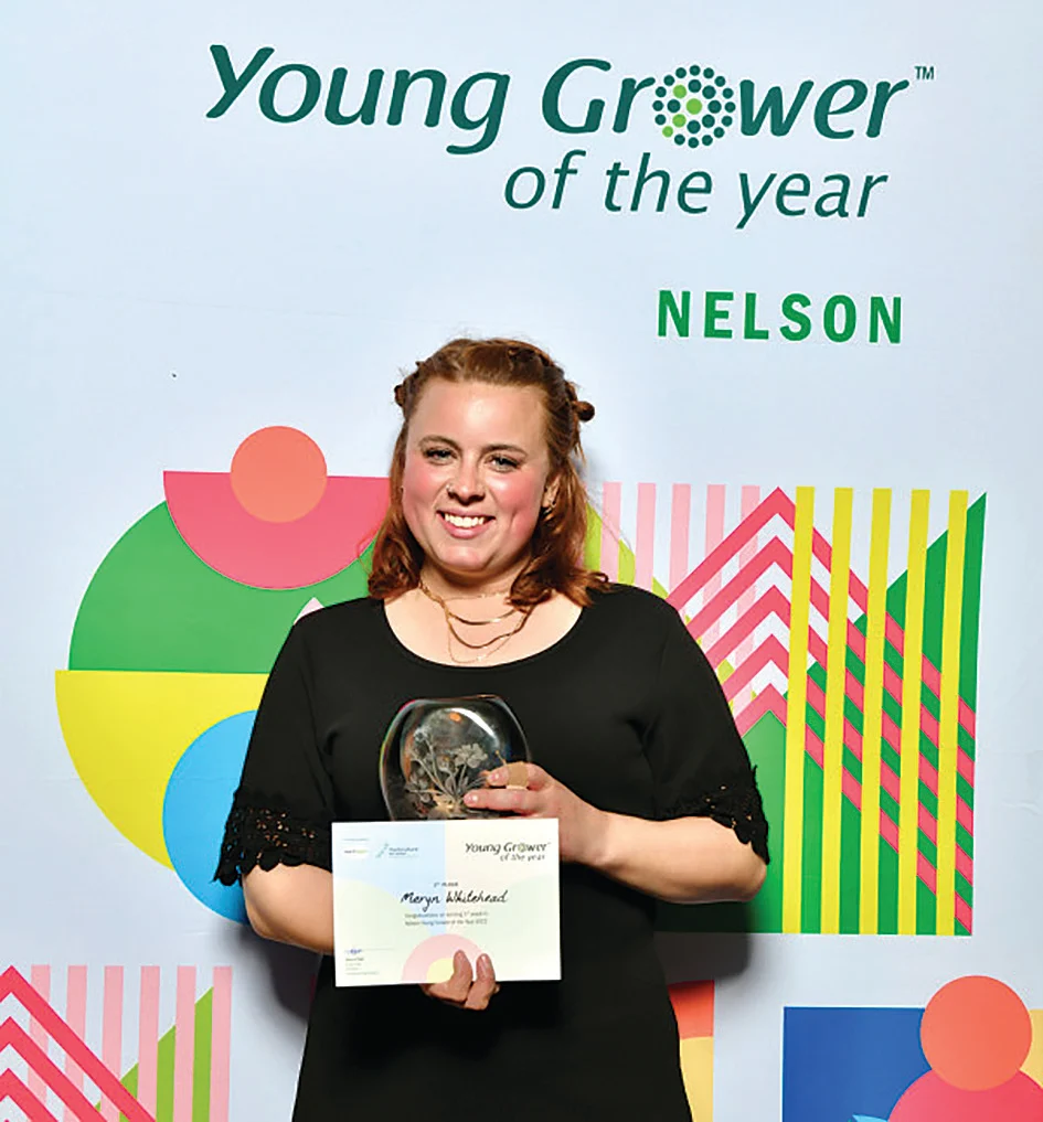Meryn Whitehead wins Nelson Young Grower competition