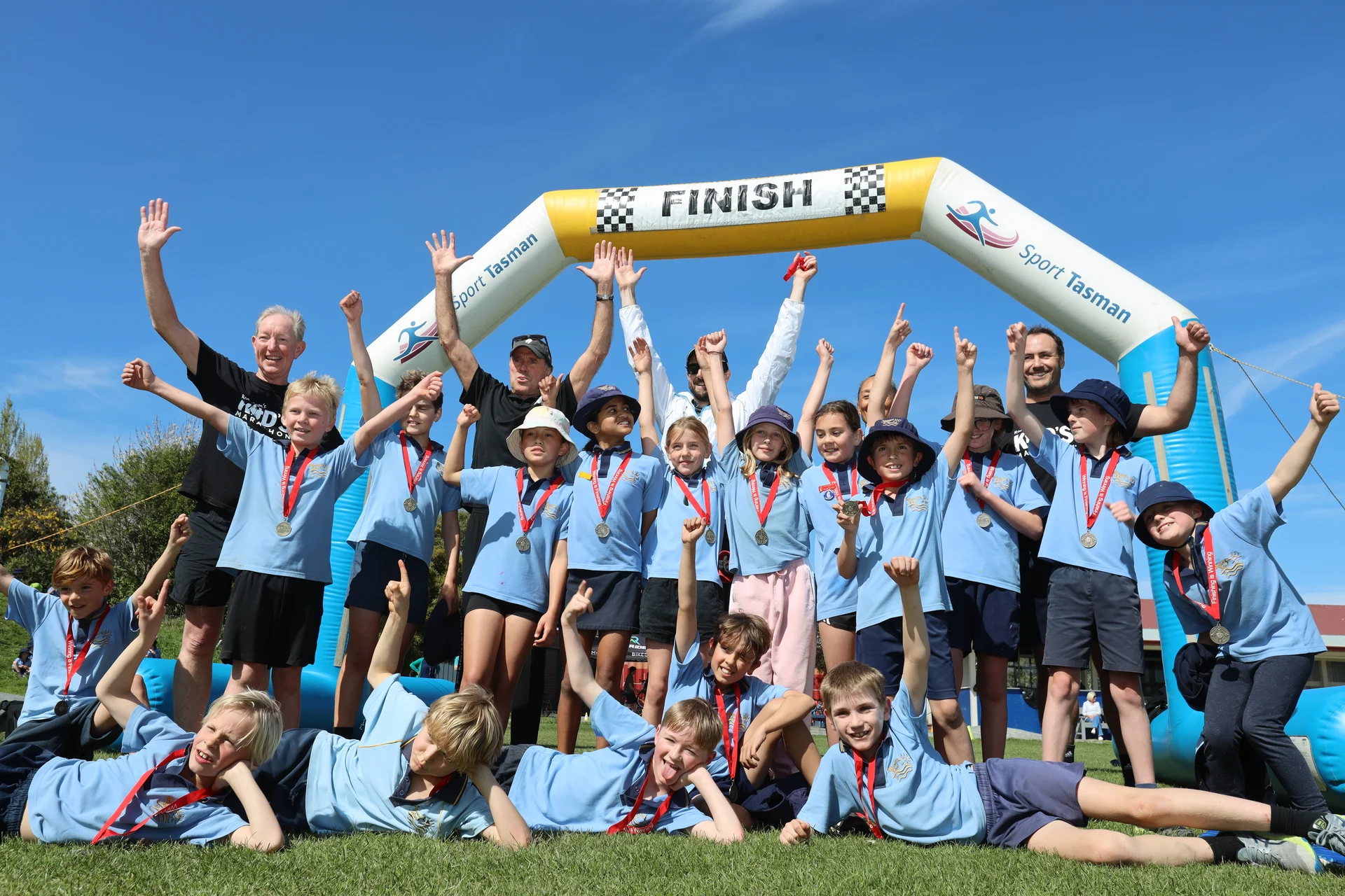 Students run a marathon with Olympians