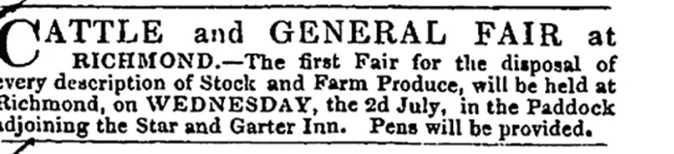 History: The establishment of Richmond’s cattle fair grounds