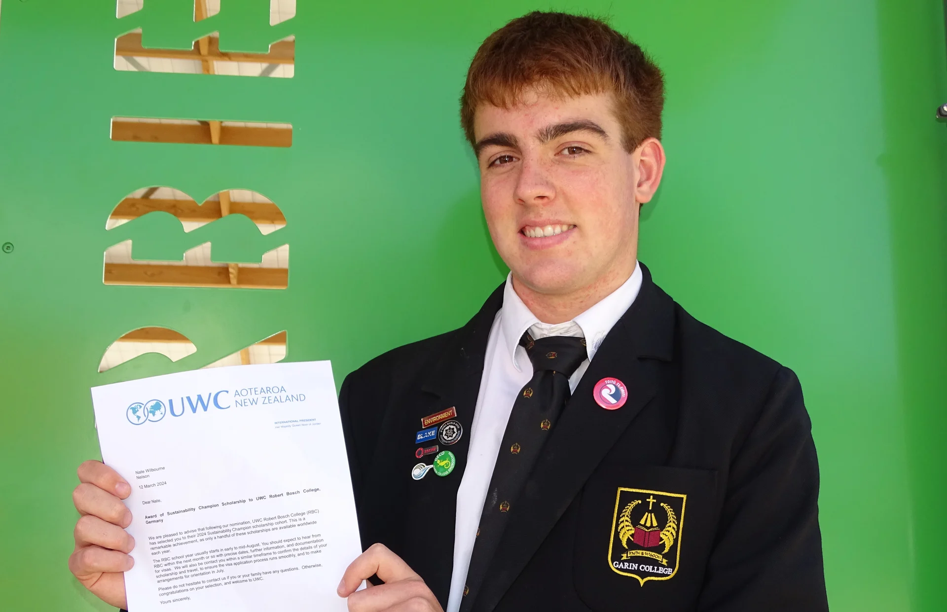 Nate joins global movement with scholarship