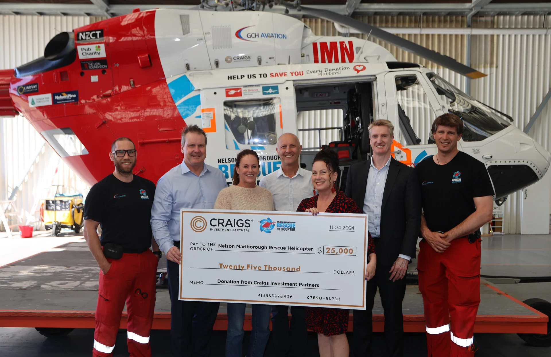 Sponsored: Craigs Investment Partners raises $25,000 for Rescue Helicopter