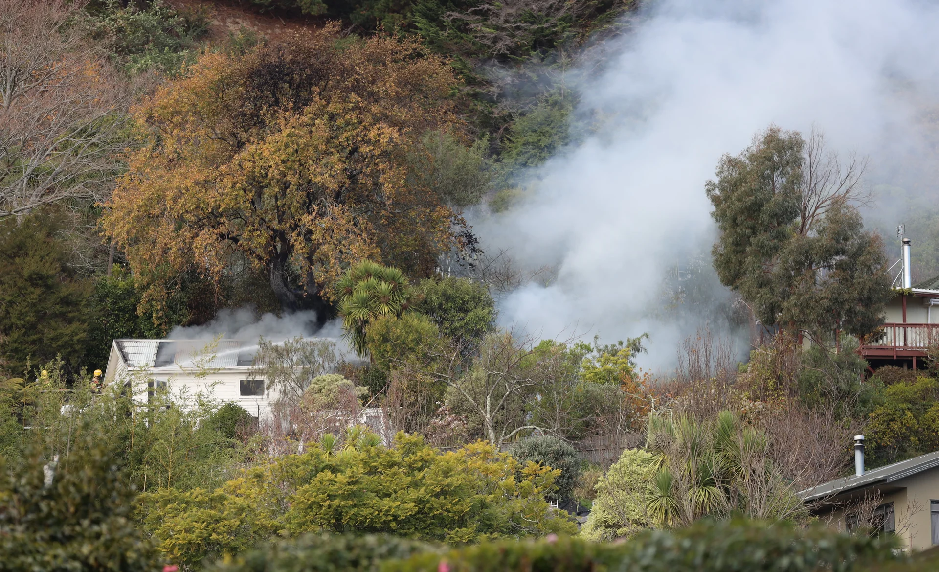 Nelson South garage engulfed in flames