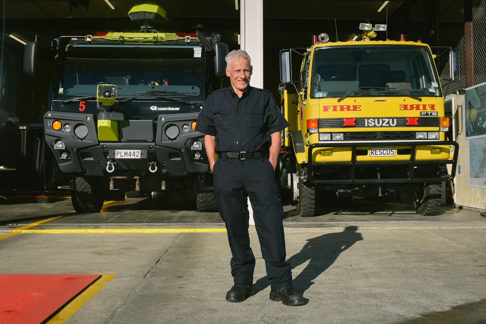 Airport firefighter marks 40 years as service changes name
