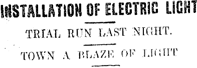 History: Electric light installation scheme adopted
