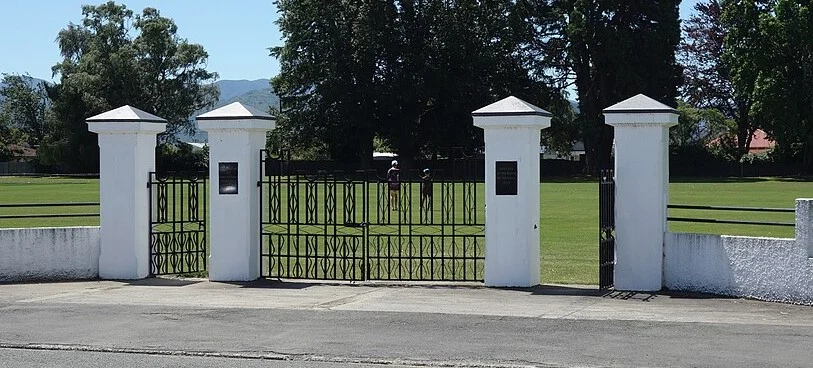 History: Memorial gates and ribbons for settlers
