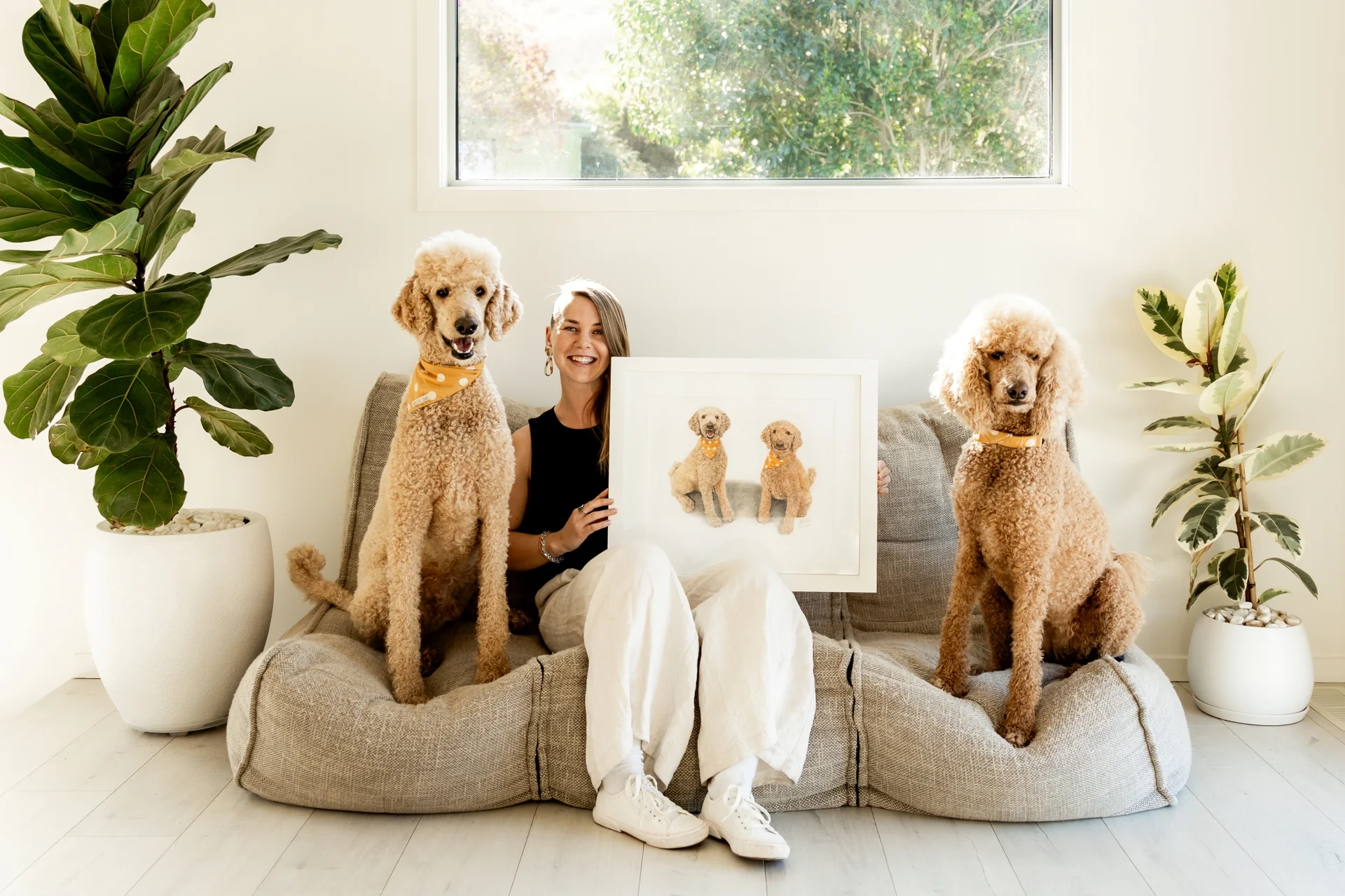 Birthday sketch celebrates beloved dogs