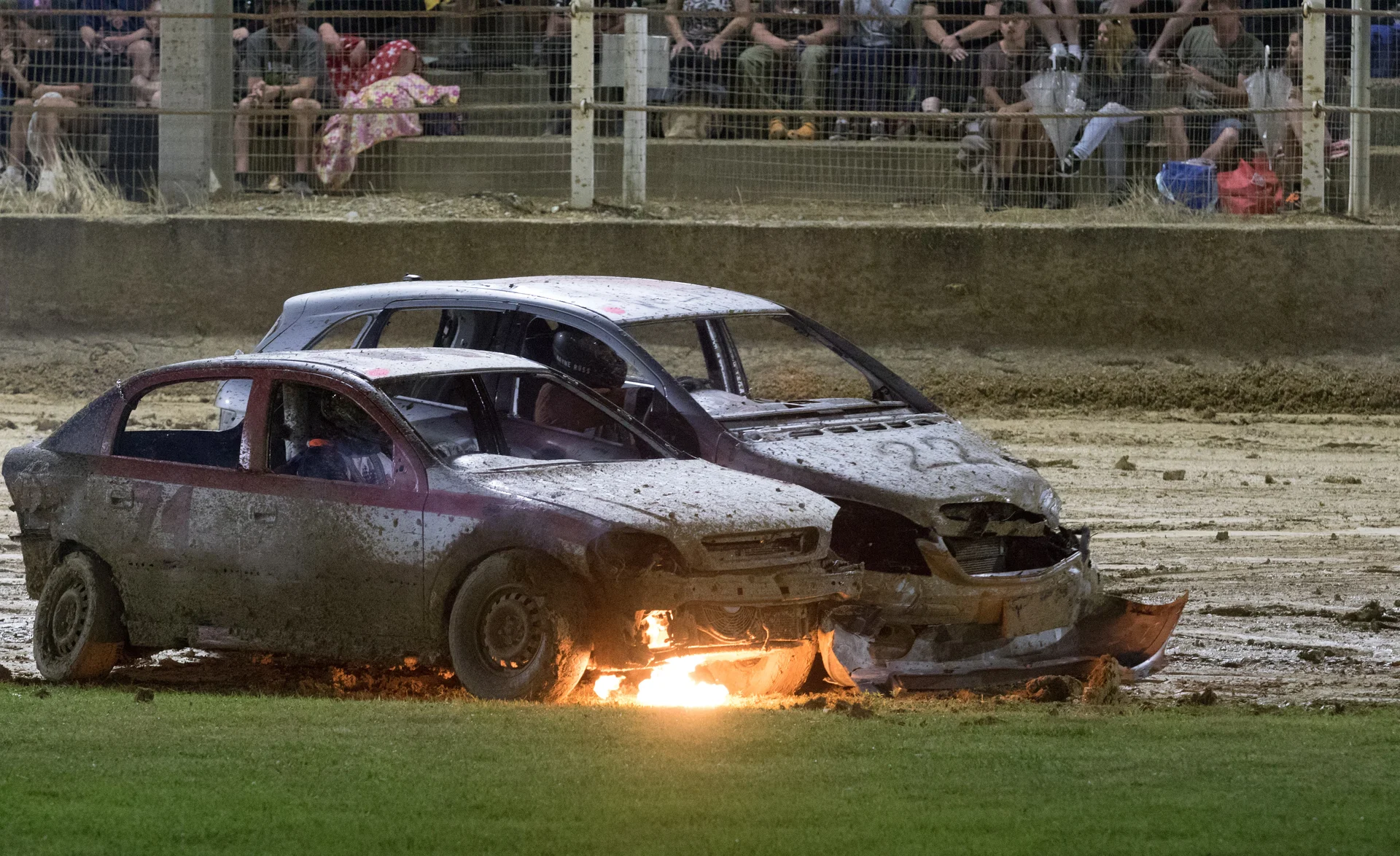 Demolition derby rounds of 2024 for Speedway