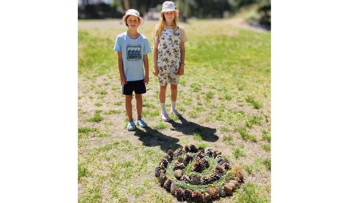 Exploring creative Land Art at Moturoa Rabbit Island