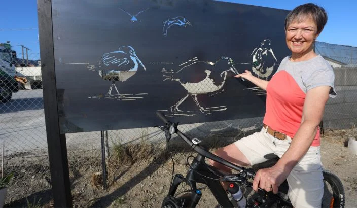 Beaks on bike trail
