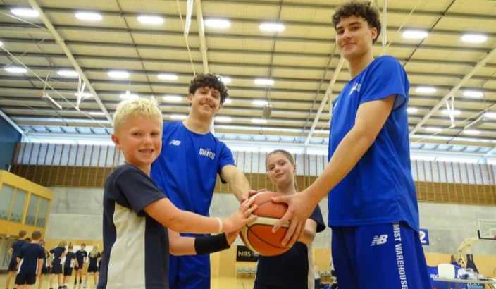 Shooting hoops with the Giants