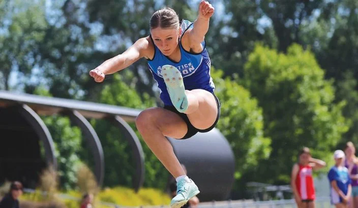 Gymnast leaps into frame