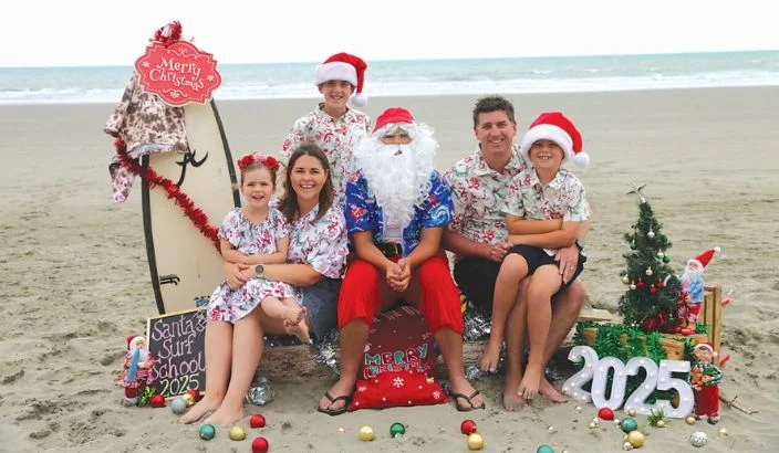 Santa hits the beach
