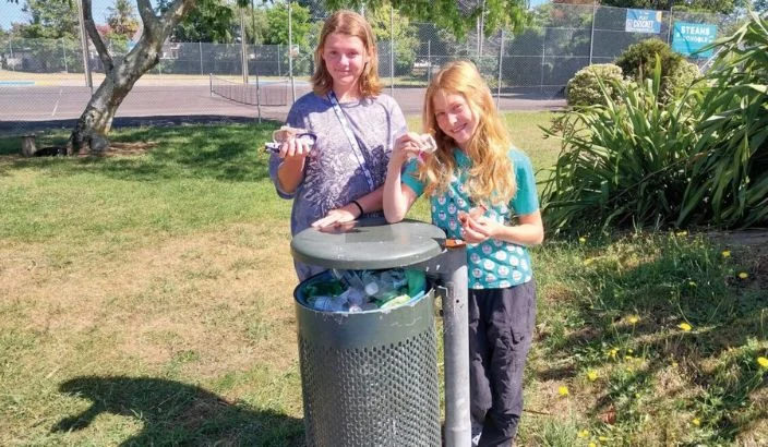 Brightwater girls tackle rubbish problem