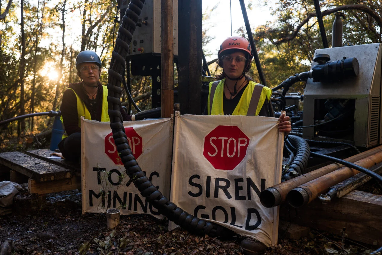 Activists occupy Sams Creek gold mine site
