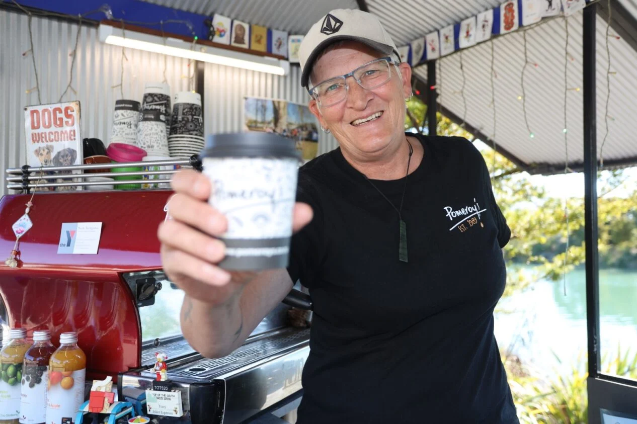 Joker Espresso coffee cart back brewing