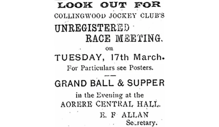Collingwood Jockey Club’s first race meeting