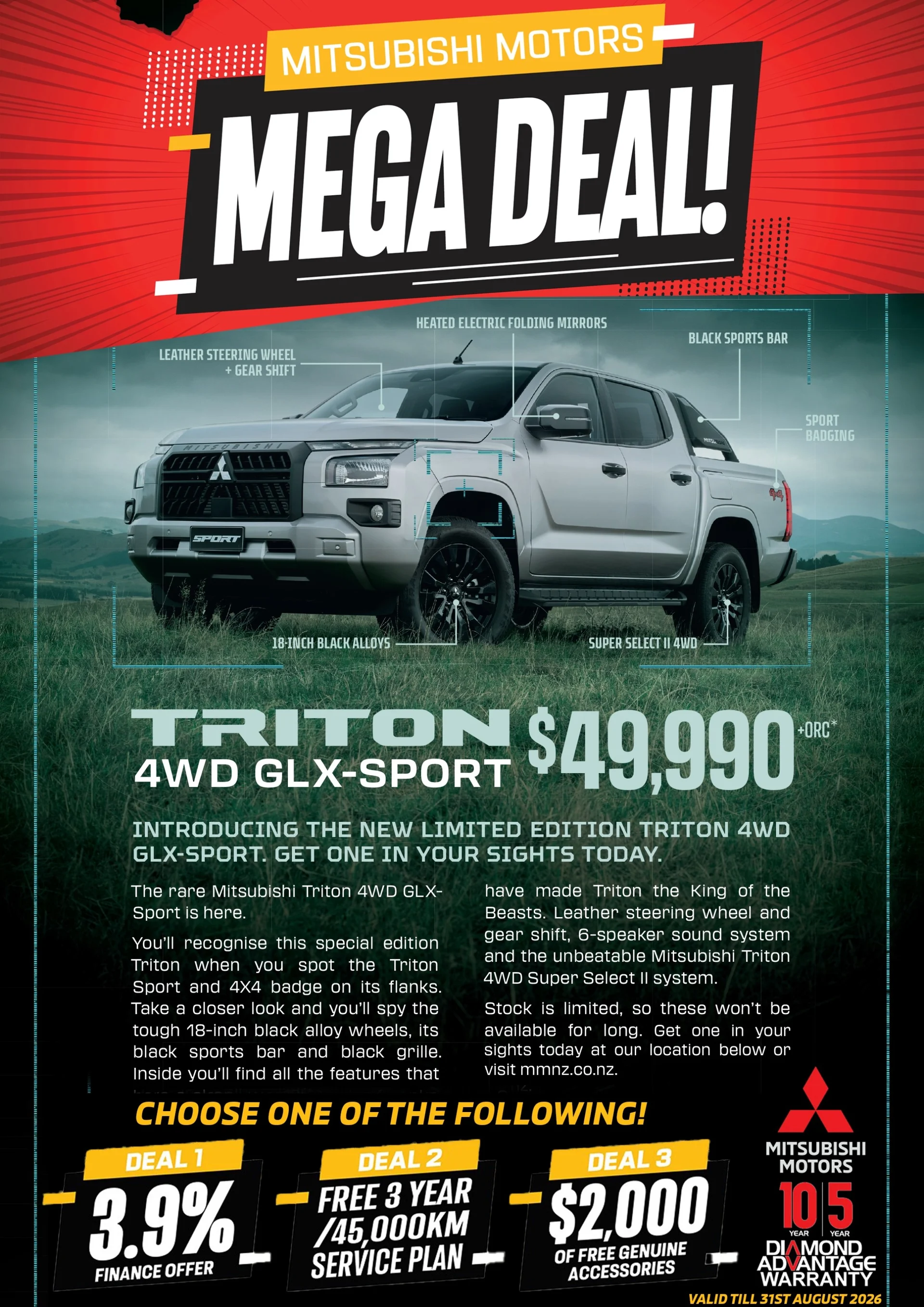 2026 Mitsubishi Triton GLX Sport 4x4 - Limited Edition - Thumbnail 3