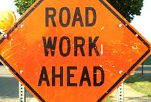 Road works warning