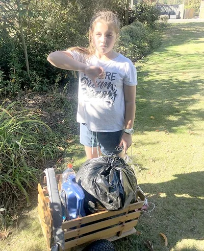 One piece of litter at a time