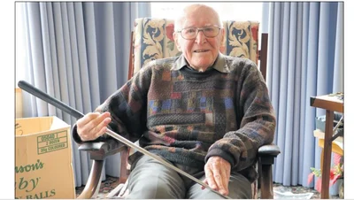 Ninety-nine and 
still driving straight