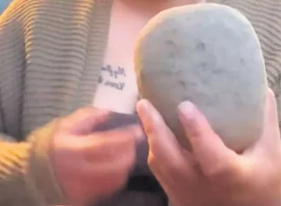 Rock surprise in bag of 
potatoes