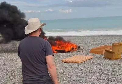Rubbish dumped and set alight on Mid Canterbury beach