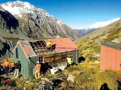 Hooker Hut lifted to safety