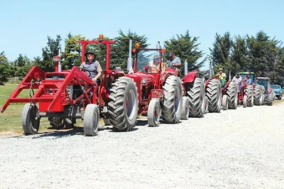 Vintage tractors on farm tour