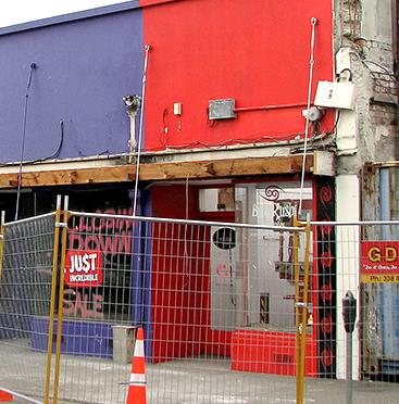 CBD shops turned to rubble